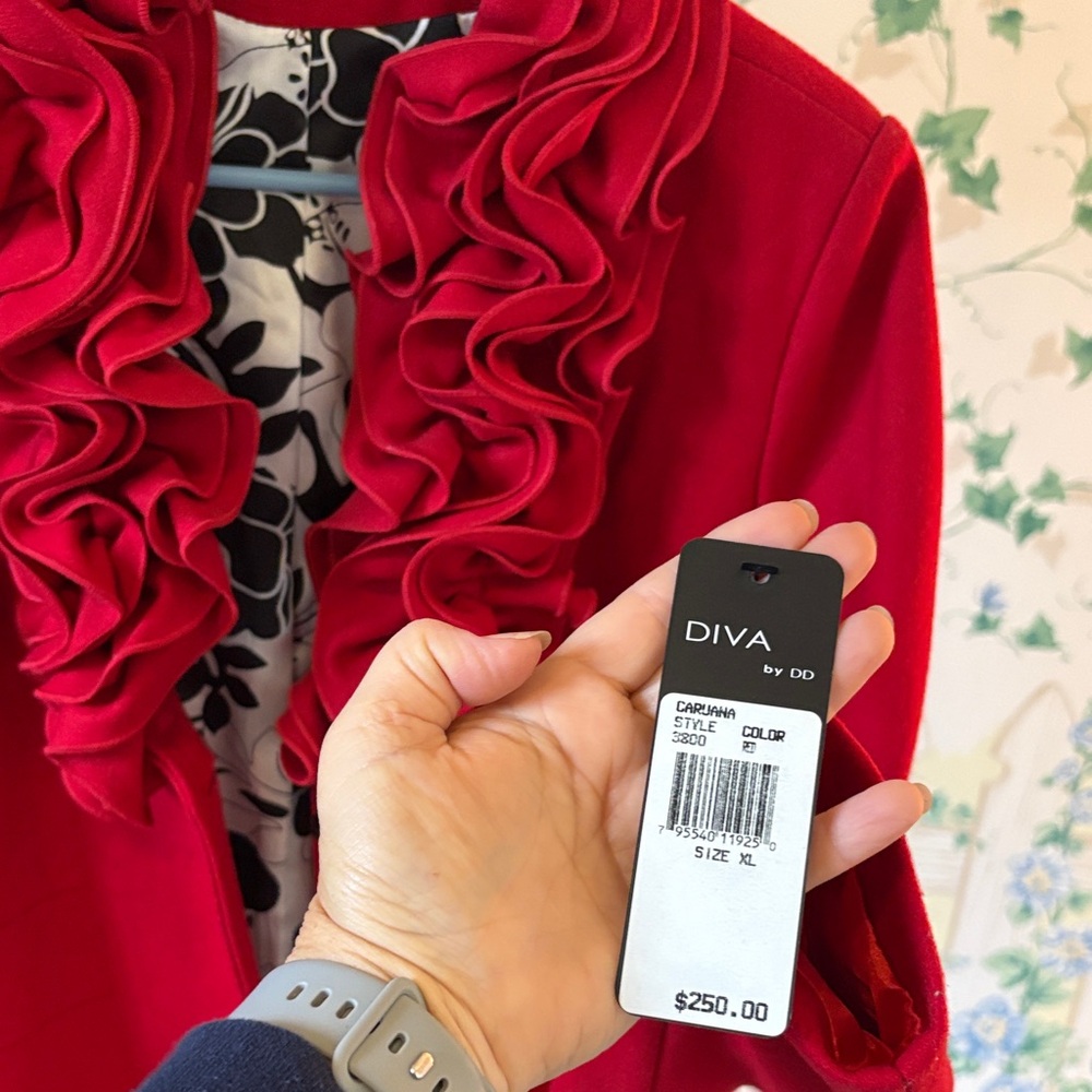 Red Women's Blazer - Picture 6 of 7